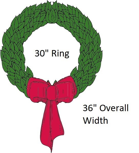 X-Large: 36" Wreath w/ 30" Ring