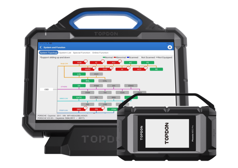 Topdon Phoenix Max, Car, Truck, Off Highway available with a 4 Channel Scope
