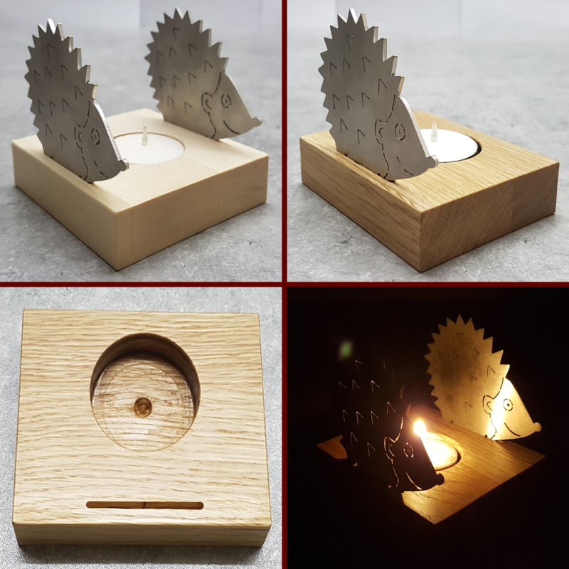 Teelichthalter mit/ohne Edelstahl Igel Teelichthalter mit/ohne Edelstahl Igel