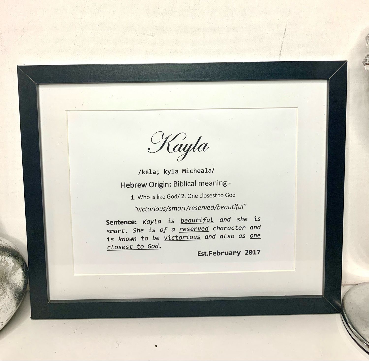 Name Meaning Frame