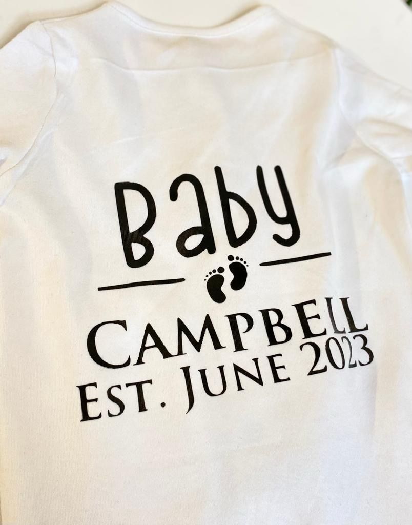 Personalised Baby Vest And Baby Grow