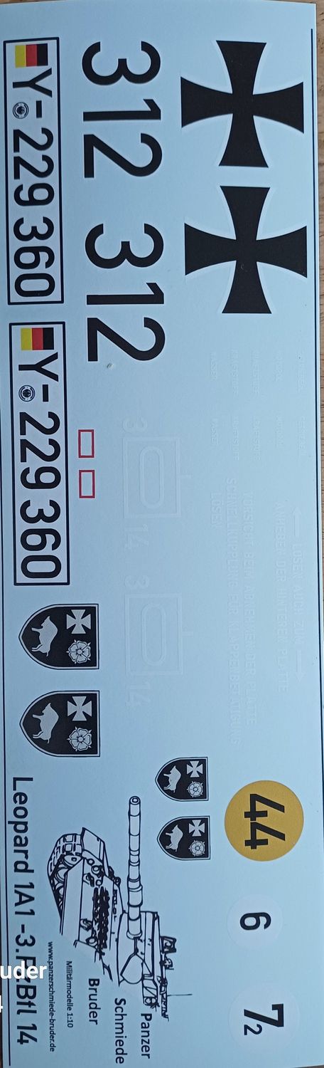 Leopard 1A1 Decals vom 3.PzBtl 14