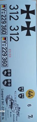 Leopard 1A1 Decals vom 3.PzBtl 14