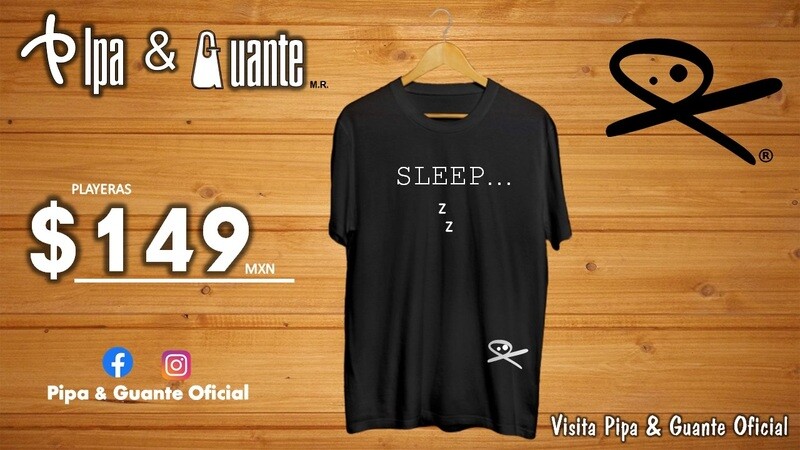 Playera Pipa &amp; Guante color Negro, Sleep