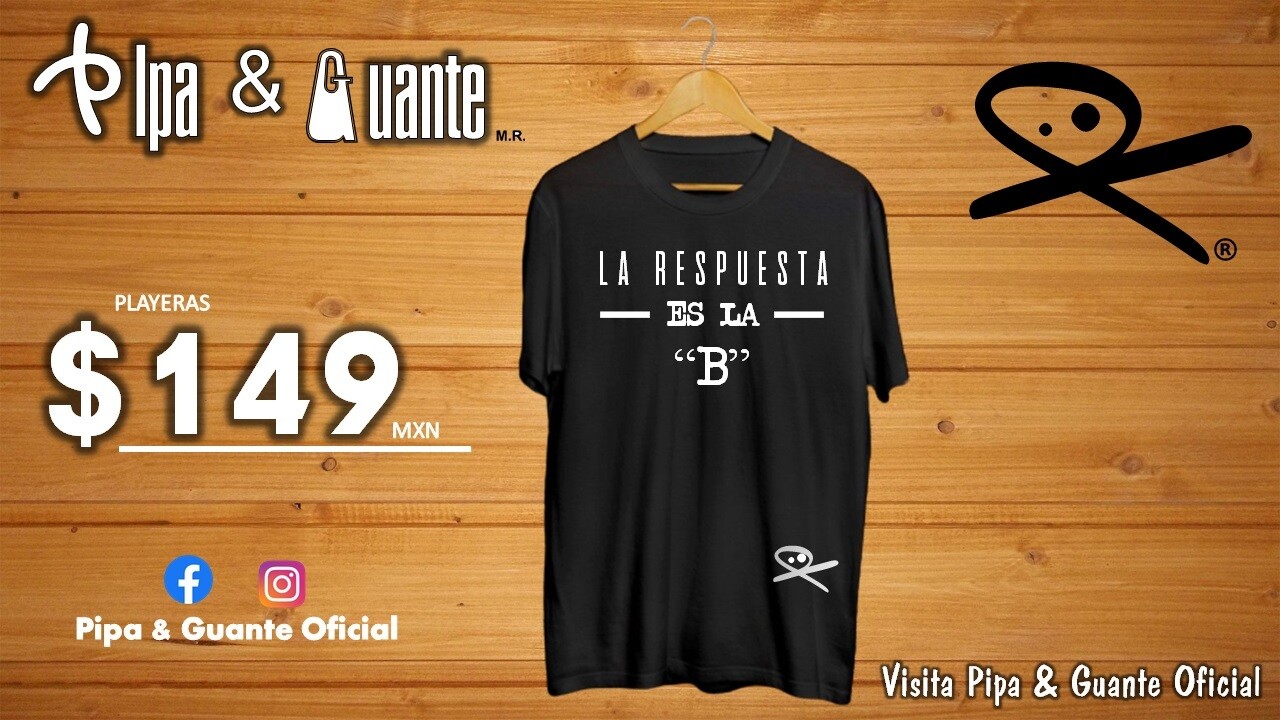 Playera Answer hombre Pipa &amp; Guante color Negra