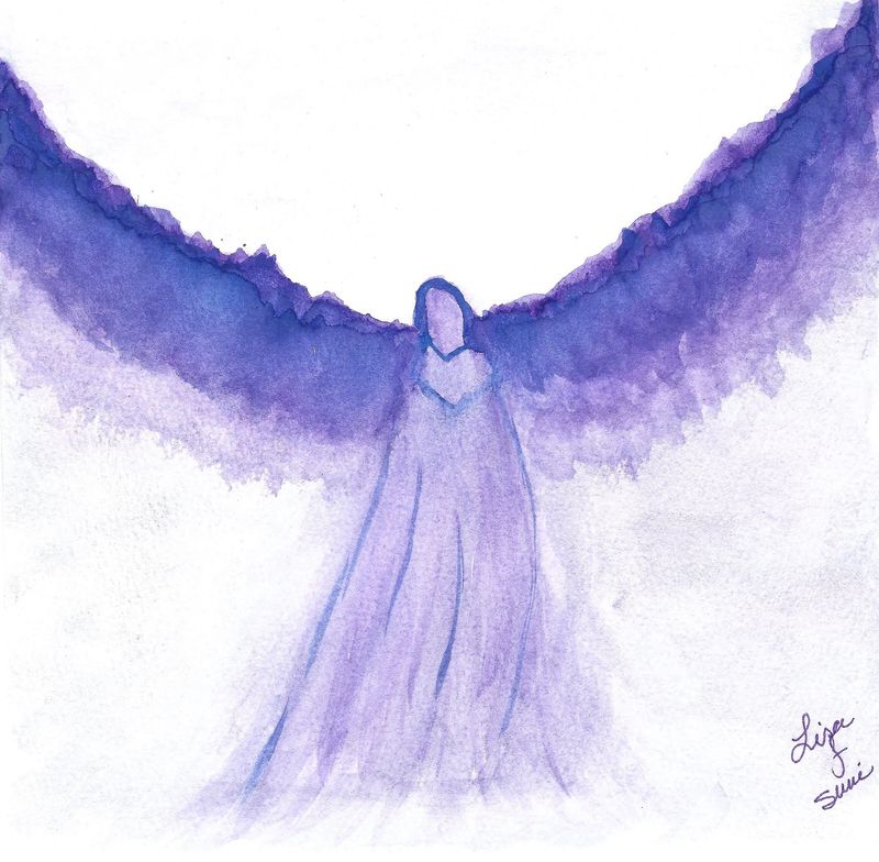 Angel On The Way 8.5 by 11 Watercolor Print