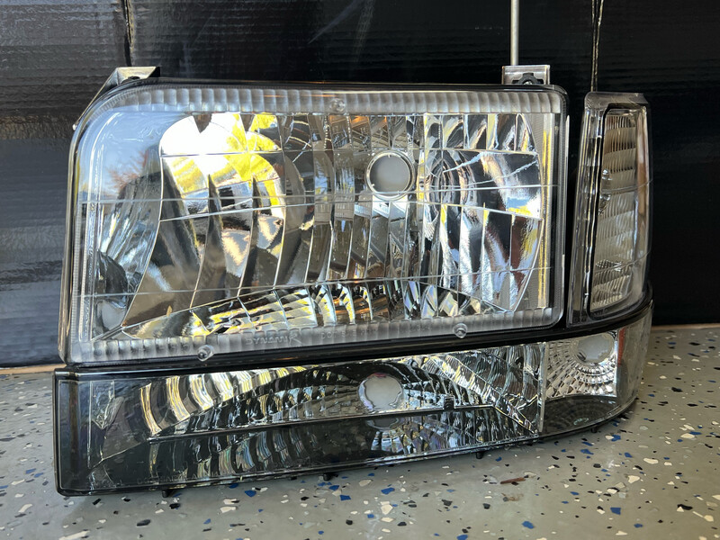 92-97 Ford OBS 3 piece Chrome Headlights