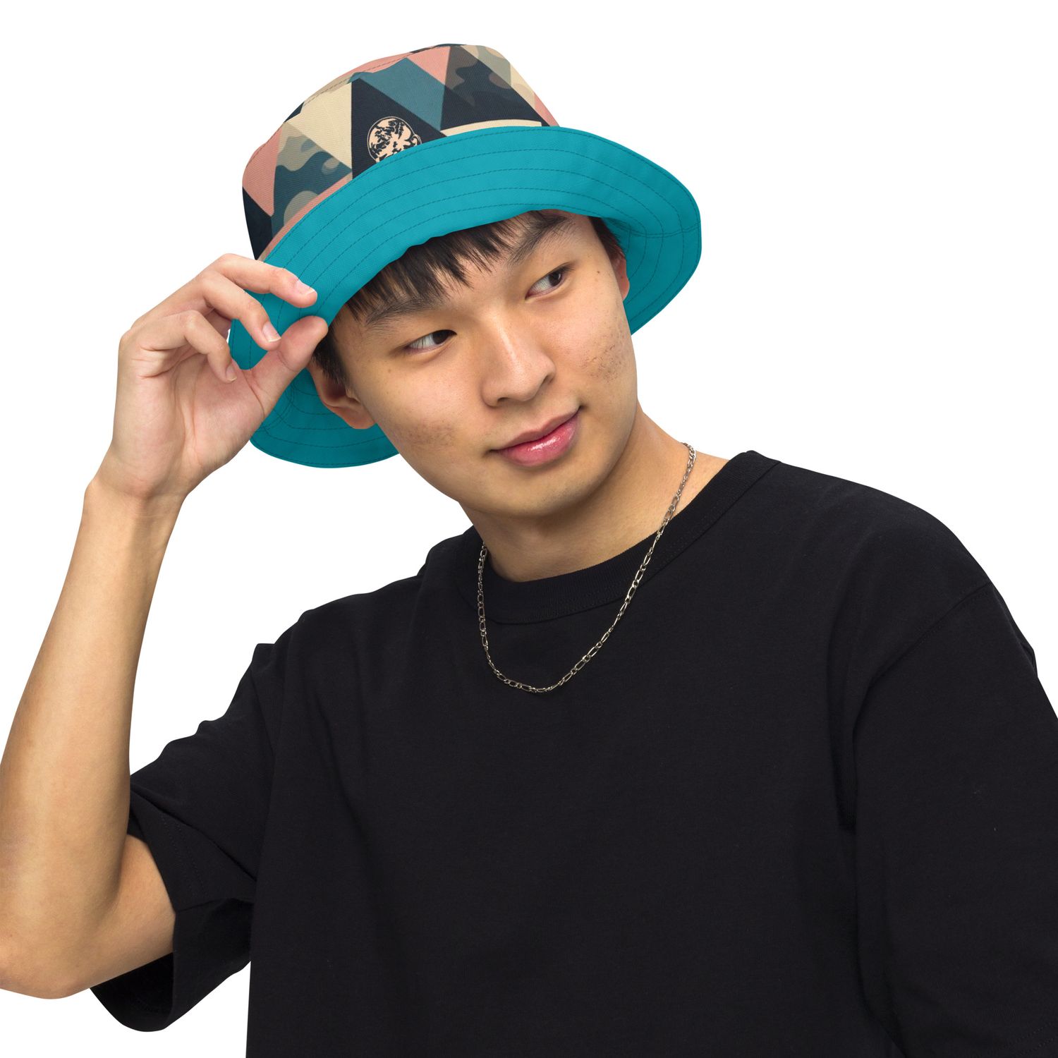 Evolution Camo x Tropical Blue Reversible Bucket Hat