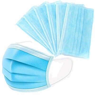 DISPOSABLE 3-PLY FACE MASKS (50s)