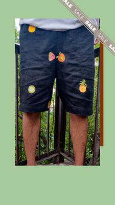 Embroidery fruits handmade design short