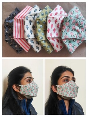 3D Mask - 3 Layer Printed Cotton Mask