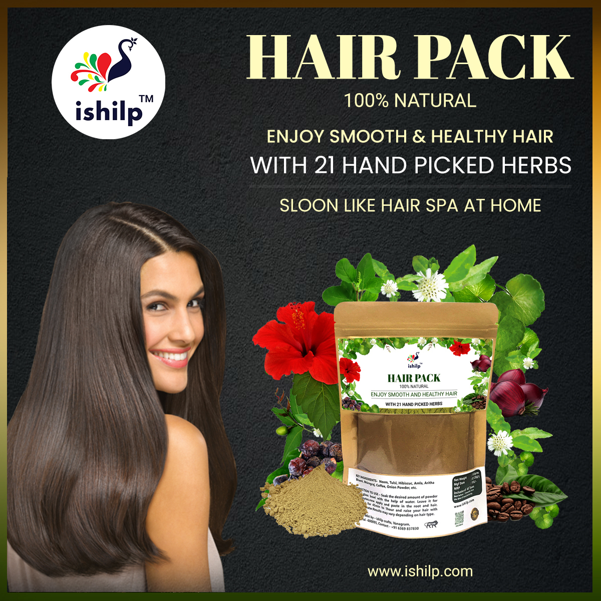 ishilp Hair Pack (21 Rare Herbs In One Pack)