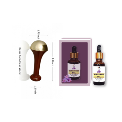 Kumkumadi Oil 30ml &amp; Kansa Wand,Flat 10%