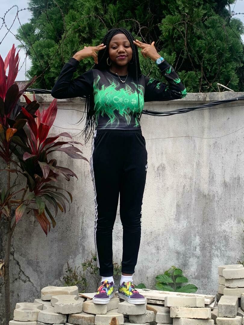 Black And Green Crop Top