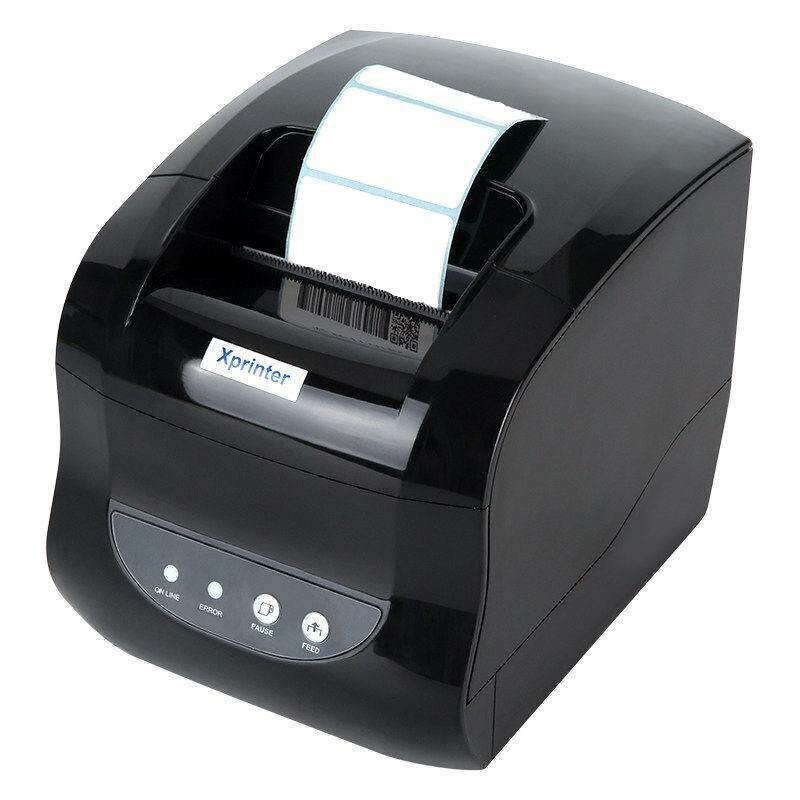 Принтер этикеток Xprinter 365B для печати наклеек штрих-кодов и чековый принтер, 2 в 1