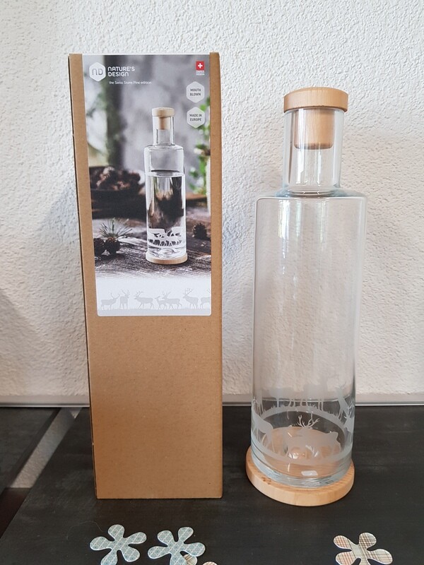 Glaskaraffe / Hirsche 1 l