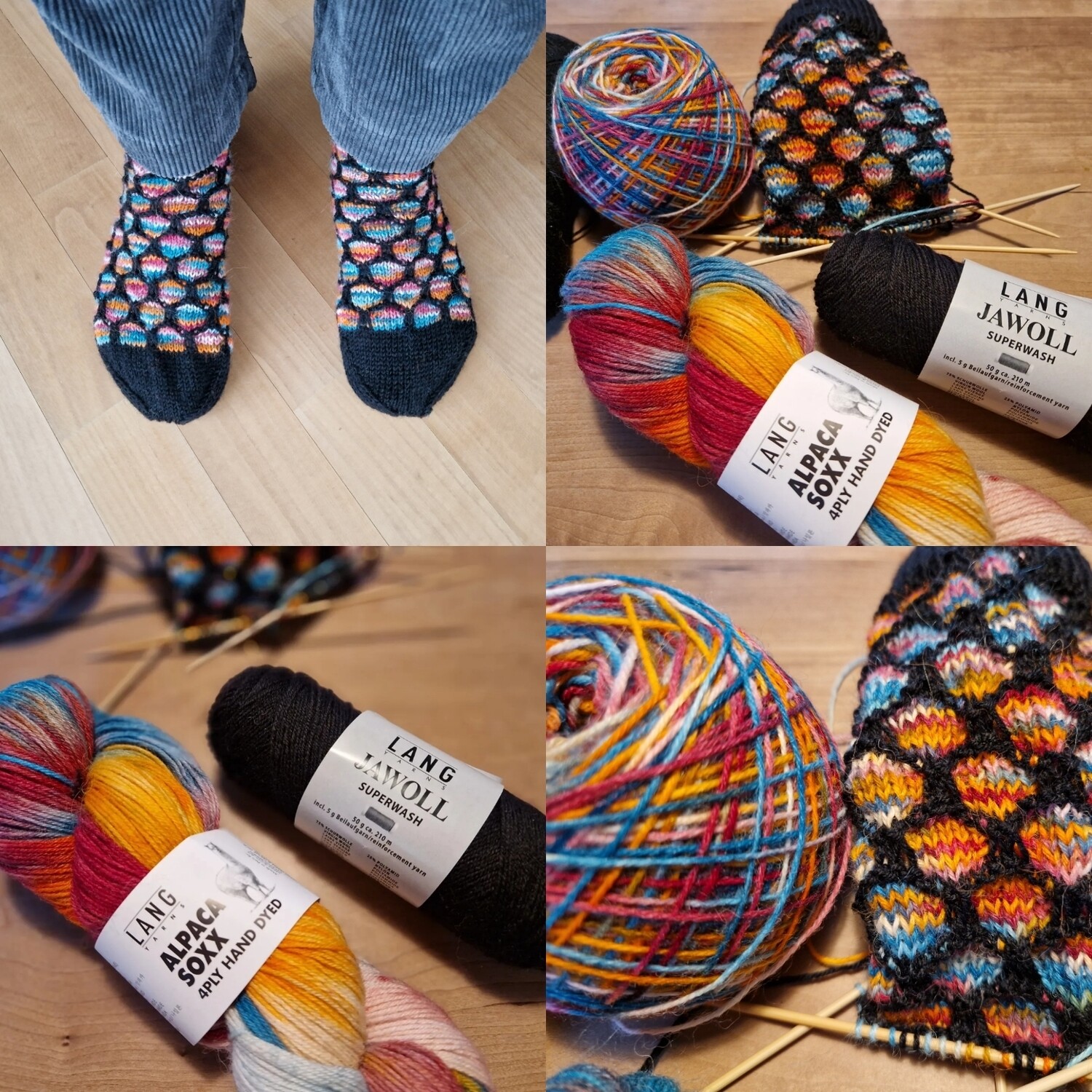 Strick Set Honeycomb Socken