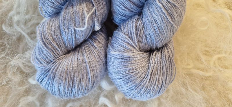 Wolle Kolibri Seide/Leinen Blaugrau