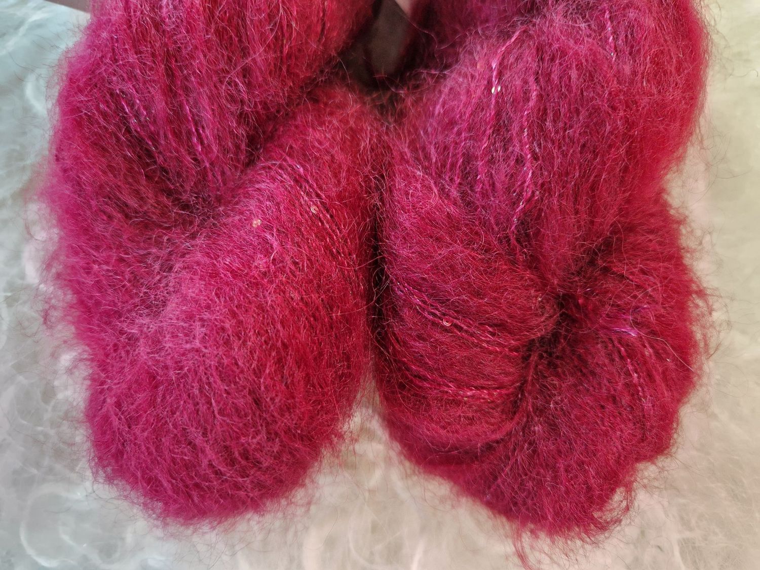 Wolle Kolibri Kid Silk/Paillettes Dunkelrot