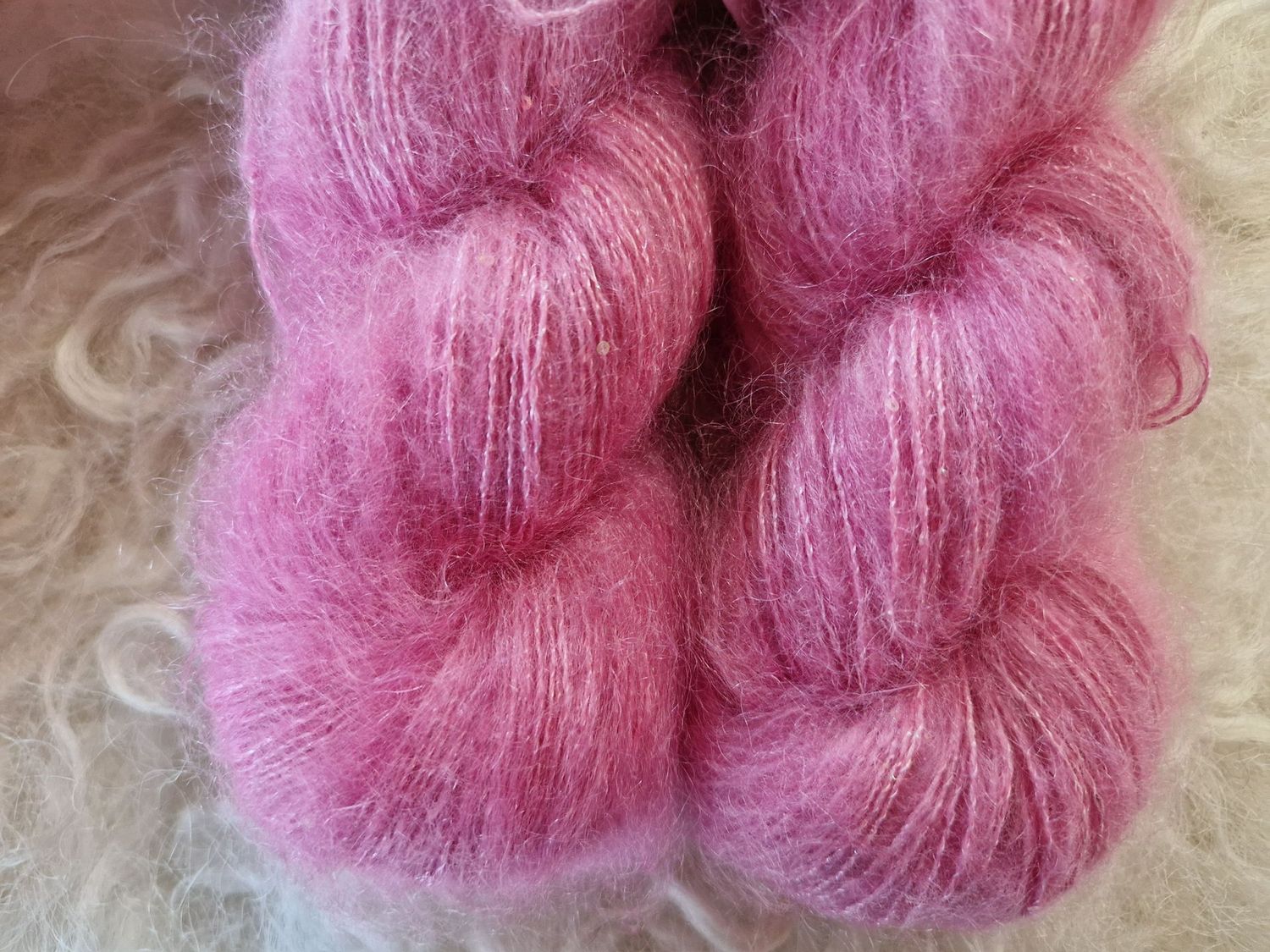 Wolle Kolibri Kid Silk/Paillettes rosa