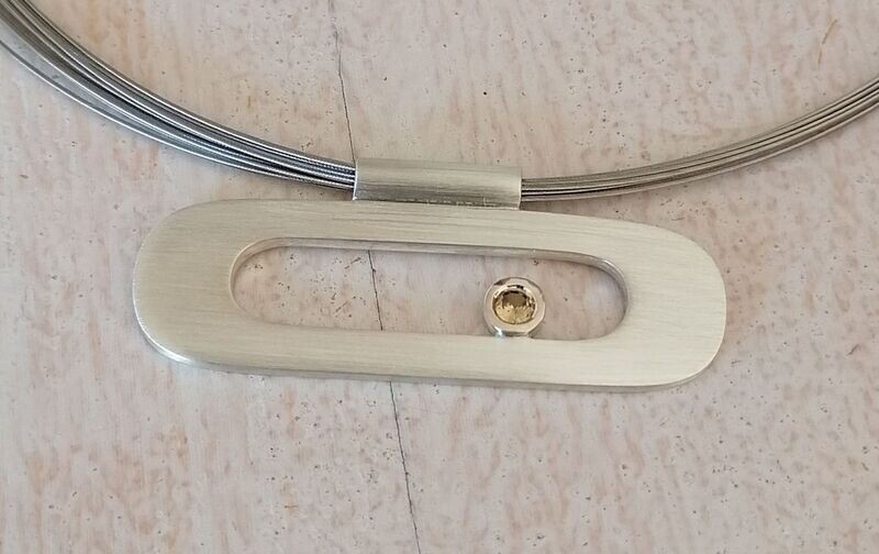 Anhänger "oval" Citrin