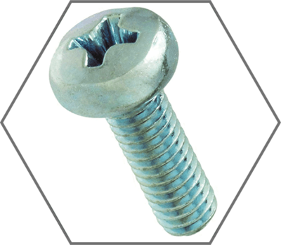 Metric Class 4.8 Phillips Pan Head Zinc Machine Screw