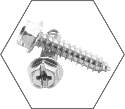 Indented Phillips/Slotted Combo Hex Washer Head Zinc Sheet Metal Screws