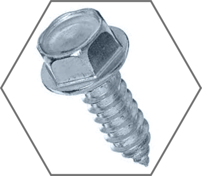 Indented Unslotted Hex Washer Head Zinc Sheet Metal Screws