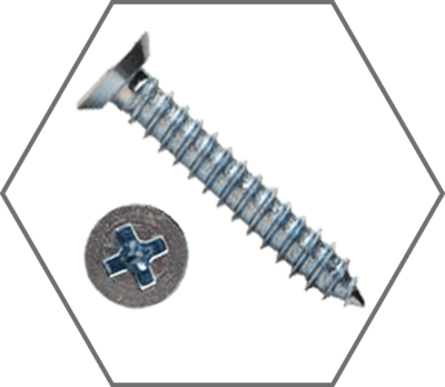 Phillips Flat Undercut Head Zinc Sheet Metal Screws