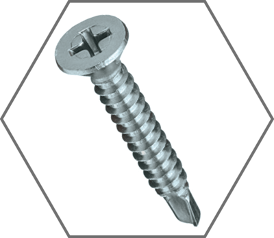 Phillips Flat Head Zinc Self-Drilling Screws