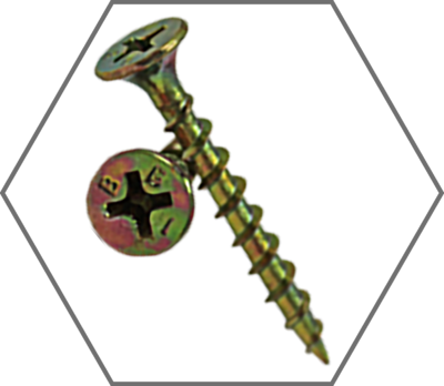Yellow Zinc Bugle Head Phillips Drywall Screws