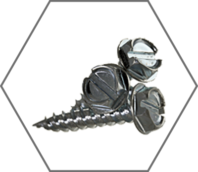 Indented Slotted Hex Washer Head Zinc Self Piercing Screws