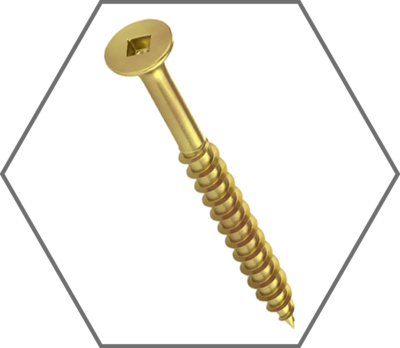 Yellow Zinc Square Bugle Head Deck Screws