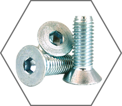 Zinc Finish Flat Socket Head Cap Screws