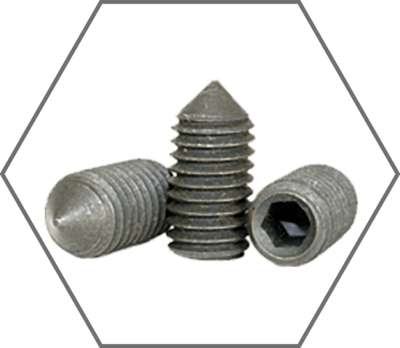 Black Oxide Finish Cone Point Socket Set Screws