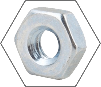 Zinc Finish Machine Screw Hex Nuts
