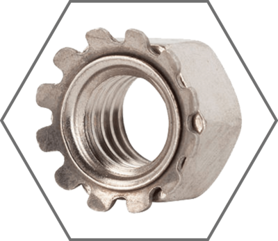 Grade 18-8 Stainless Steel External Tooth Keps Hex Lock Nuts
