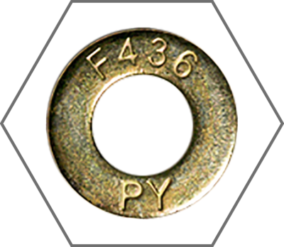 Yellow Zinc Finish F436 Structural Flat Washers