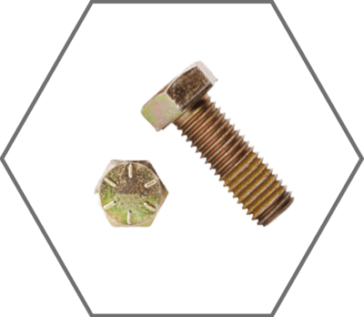 Yellow Zinc Finish w/ Nylon Patch Hex Cap Screw Made in USA