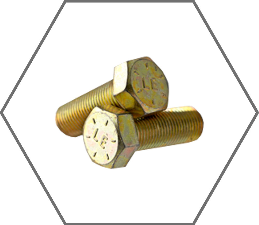 1/4"-20 x 2-1/4 SAE J429 Grade 8 Yellow Zinc Finish Hex Cap Screw, Made in USA