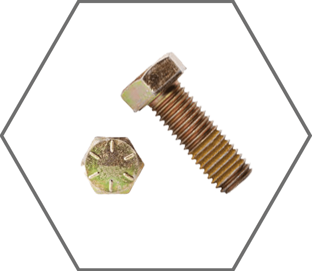 3/8"-16 x 3" SAE J429 Grade 8 Yellow Zinc Finish Hex Cap Screw with Nylon Patch, Made in USA