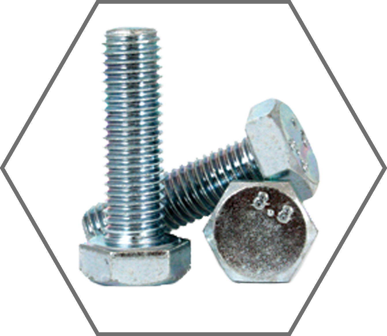 M8-1.25 x 50mm DIN 931 Class 8.8 Zinc Finish Steel Hex Cap Screw