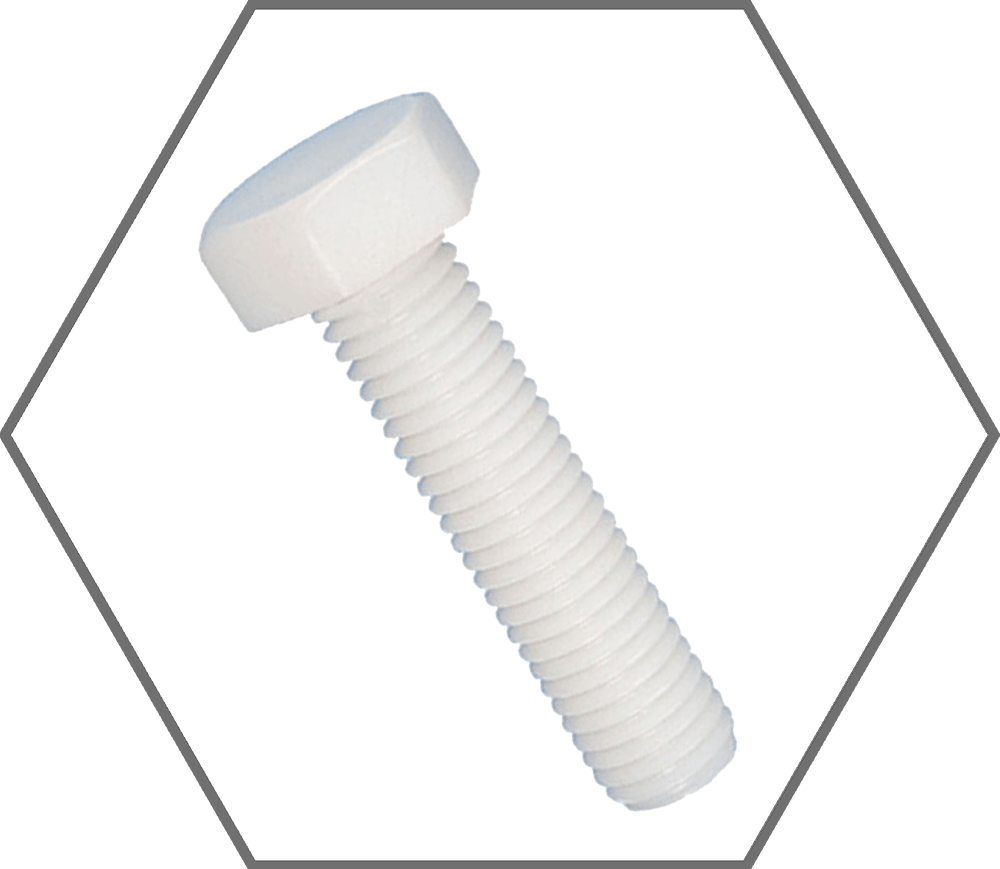 1/4"-20 x 1-1/2" Grade 6.6 Natural Nylon Hex Cap Screw