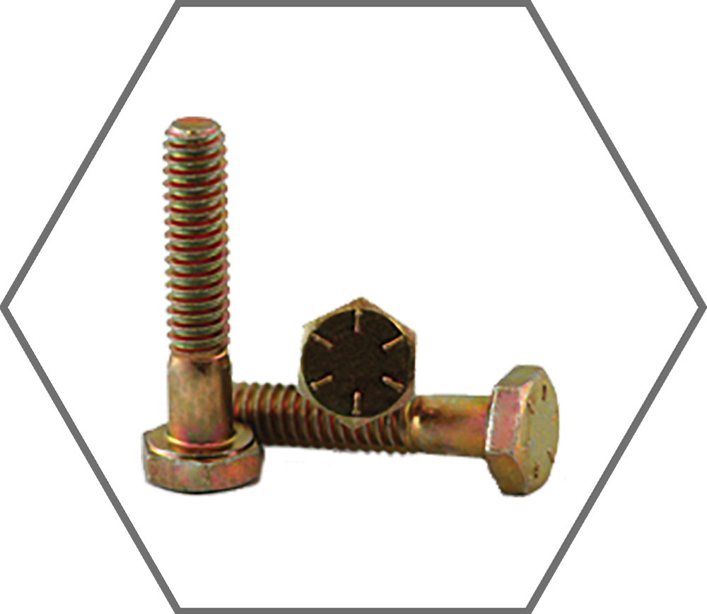 5/16"-18 x 3" SAE J429 Grade 8 Yellow Zinc Finish Hex Cap Screw