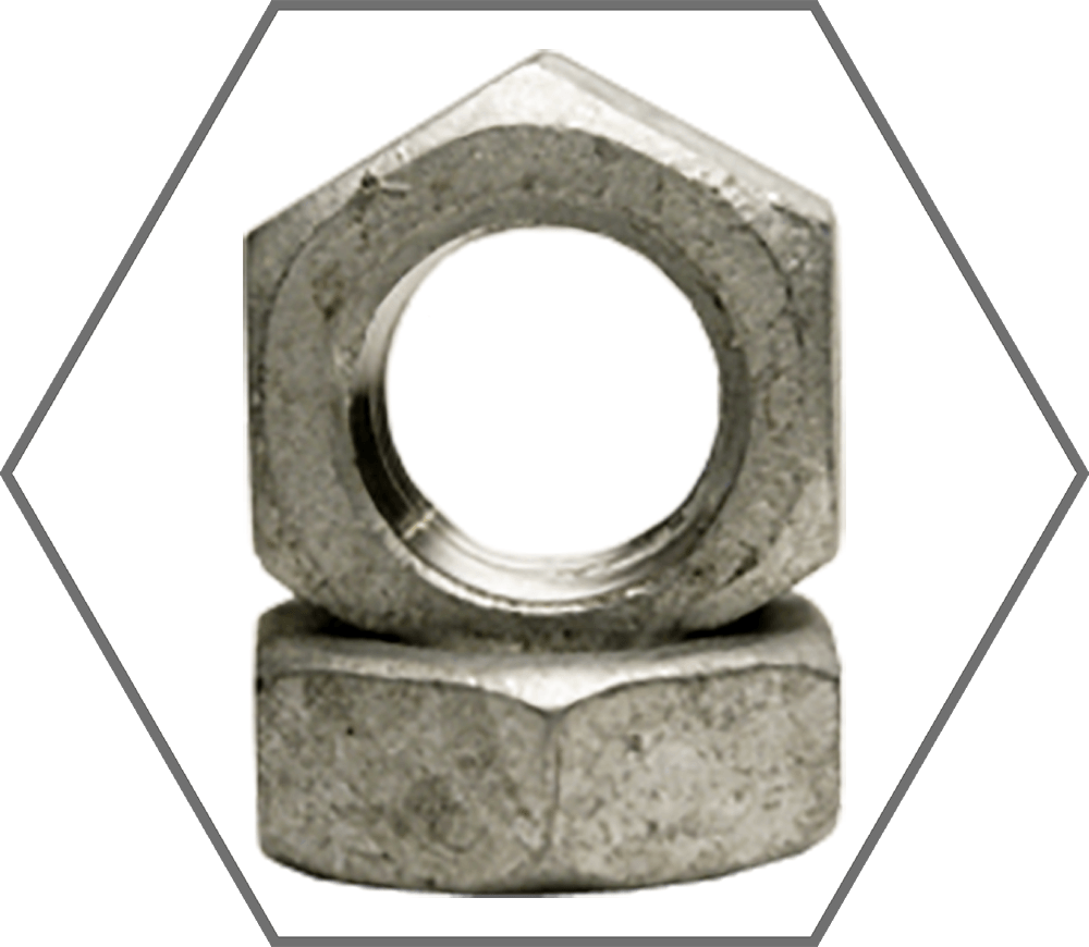 5/8"-11 ASTM A563 Grade A Hot Dip Galvanized Steel Finished Hex Nut