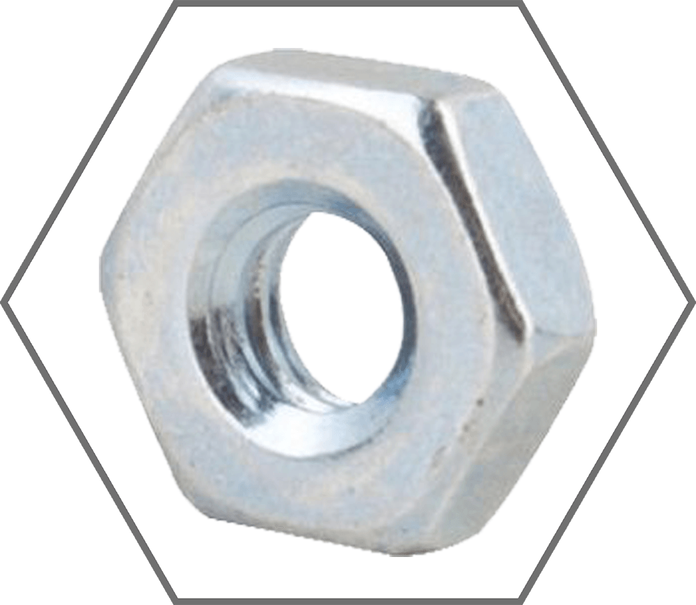 #10-24 Low Carbon Zinc Finish Steel Machine Screw Hex Nut