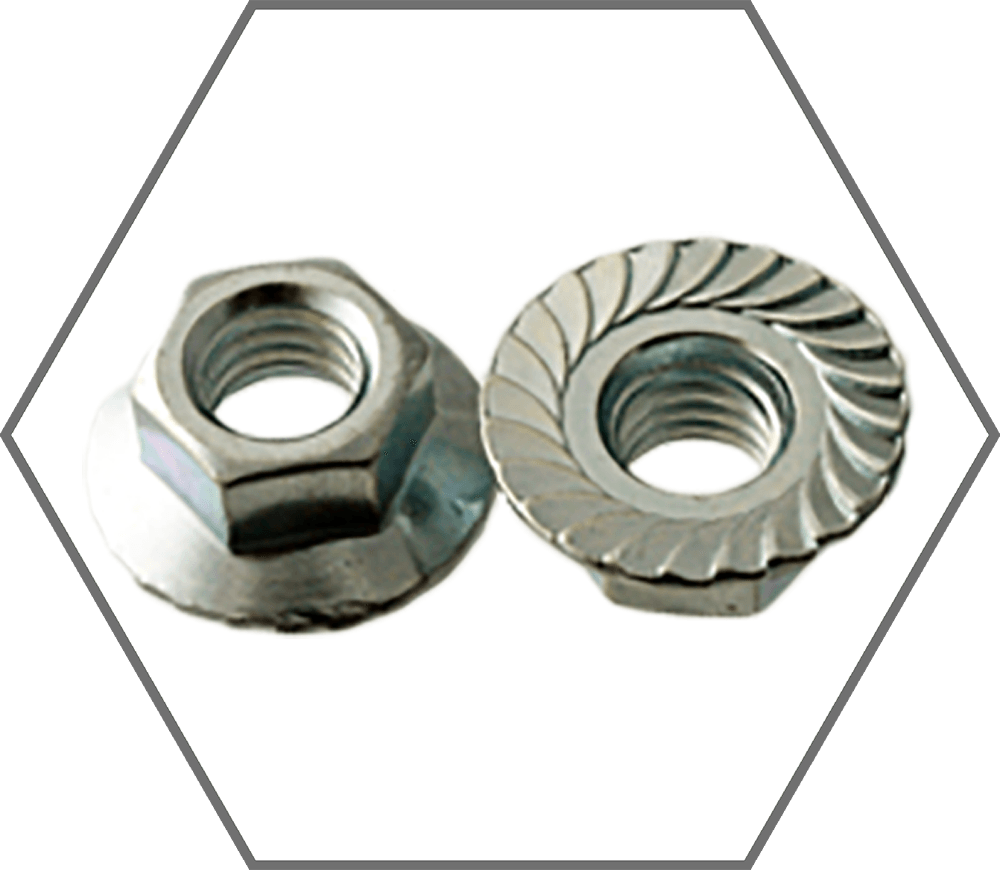 5/8"-11 Case Hardened Zinc Finish Steel Serrated Flange Hex Nut