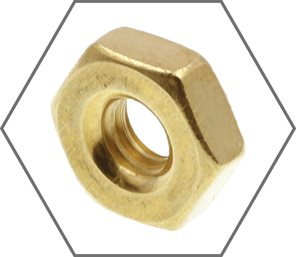 #12-24 Brass Finished Hex Nut