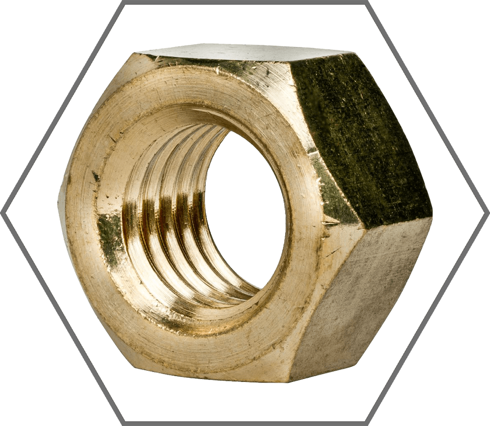 5/16"-18 Brass Finished Hex Nut