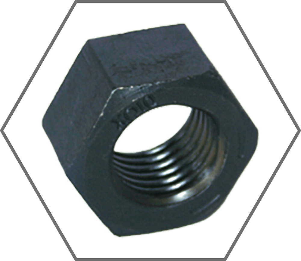 1"-8 SAE J995 Grade 8 Plain Finish Steel Finished Hex Nut